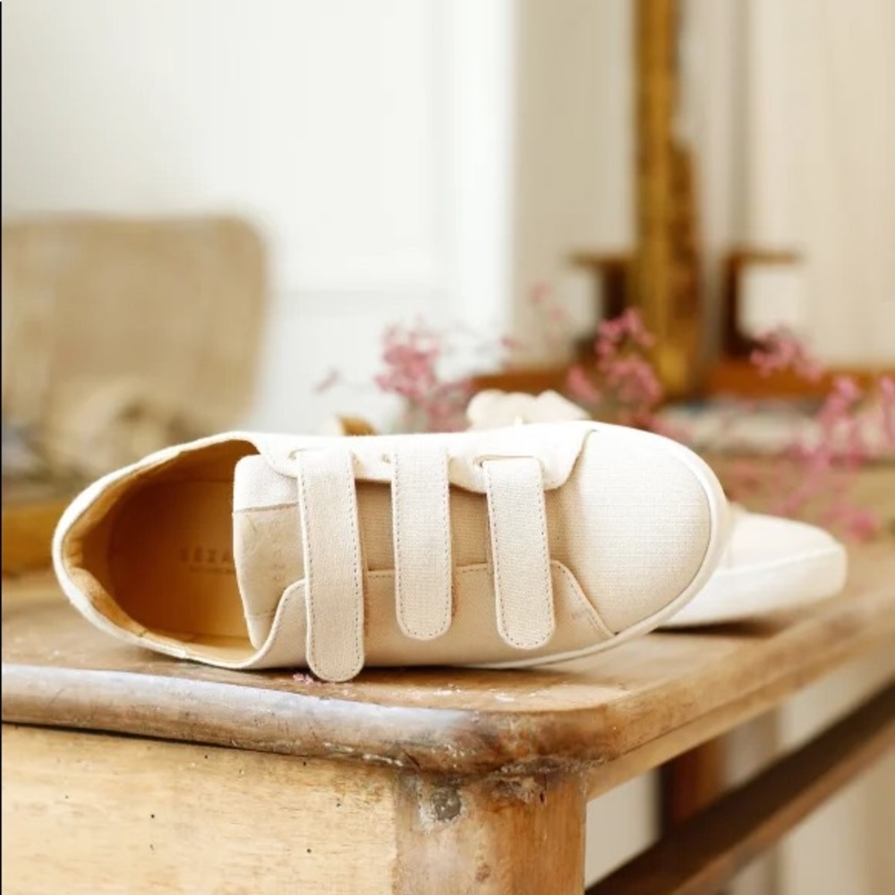 Sézane Jack scratch sneakers ecru cream size 38/ US 7